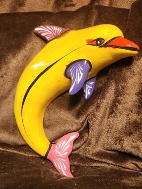 Colorful Decorative Dolphin Sculpture  - Unbranded